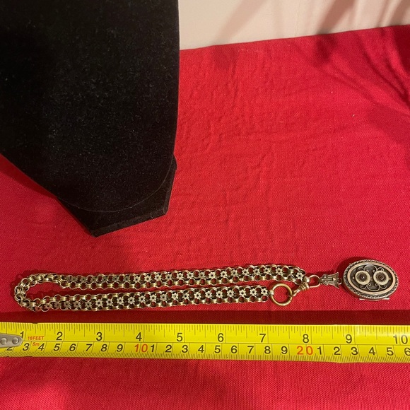 Antique Victorian C1880 Goldfilled /Silver Book Chain-silver 10k Gold Locket - Picture 12 of 15